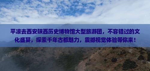 平凉去西安陕西历史博物馆大型旅游团