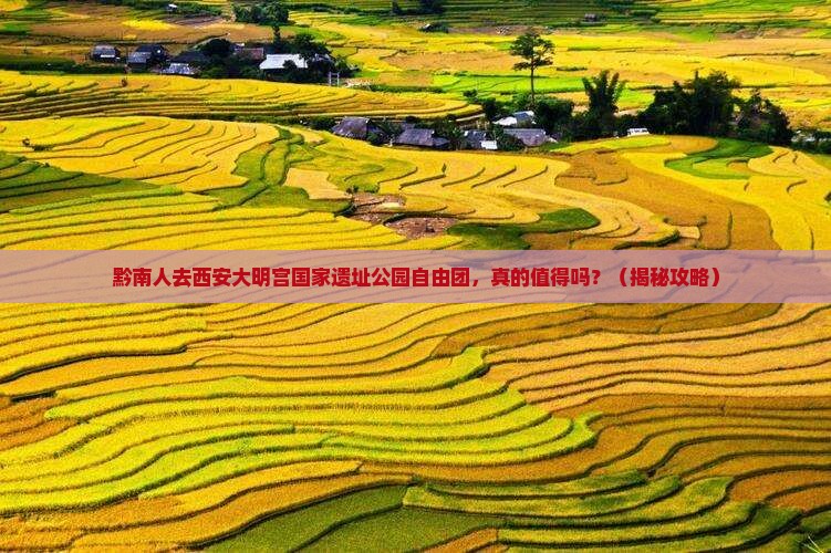 黔南去西安大明宫国家遗址公园自由团
