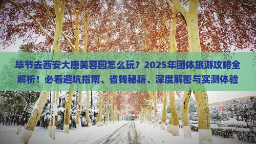 毕节去西安大唐芙蓉园团体旅游