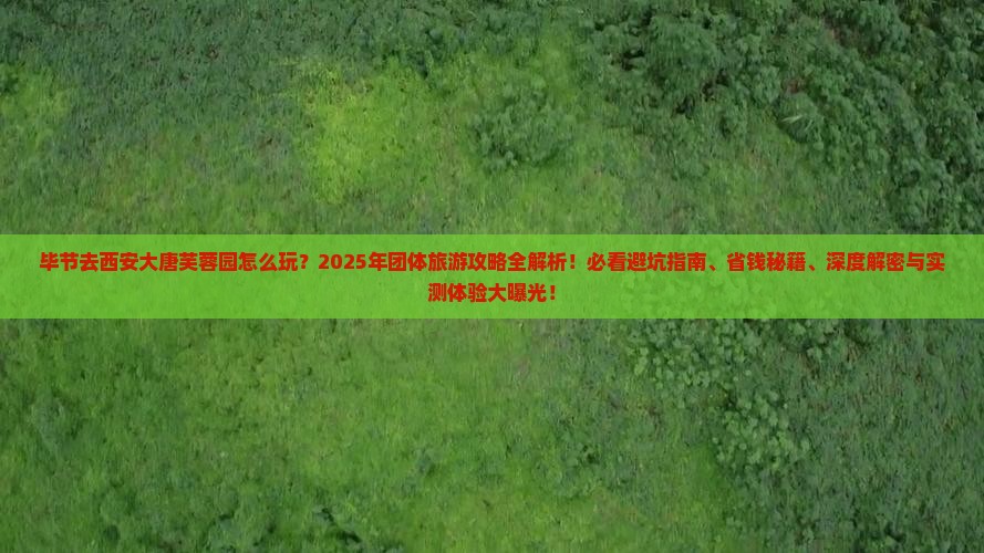毕节去西安大唐芙蓉园团体旅游