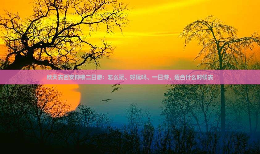秋天去西安钟楼二日游