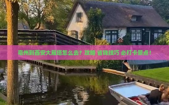 亳州到西安大雁塔旅游