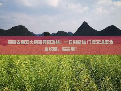 德阳去西安大唐芙蓉园攻略