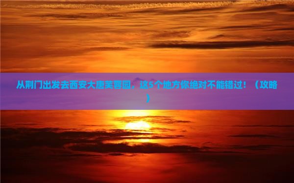 荆门去西安大唐芙蓉园必去地