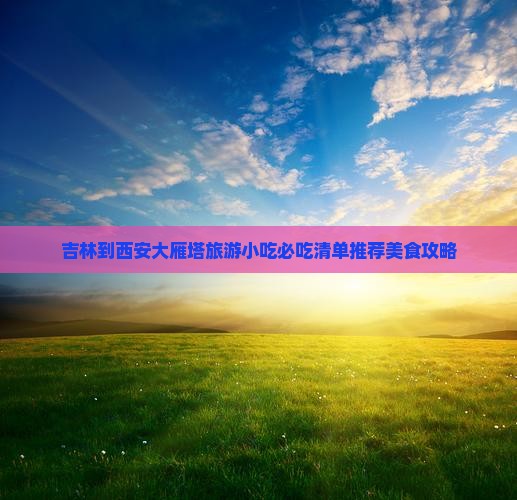 吉林到西安大雁塔旅游小吃