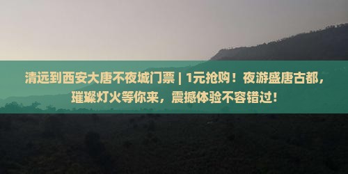 清远到西安大唐不夜城门票