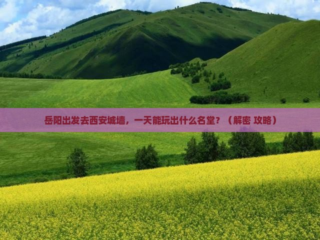 岳阳到西安城墙一日游