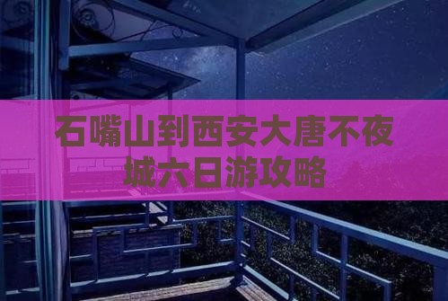 石嘴山到西安大唐不夜城六日游