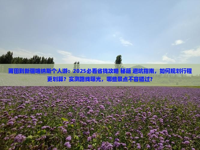 莆田到新疆喀纳斯个人游