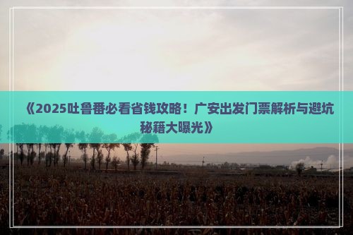 广安到新疆吐鲁番门票