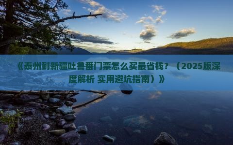 泰州到新疆吐鲁番门票