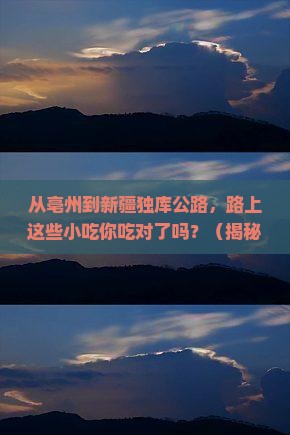 亳州到新疆独库公路旅游小吃