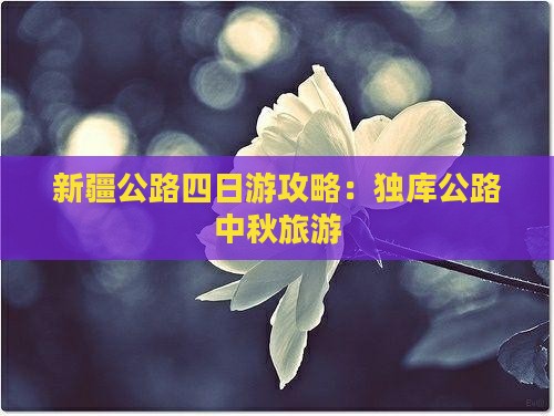 中秋节去新疆独库公路四日游