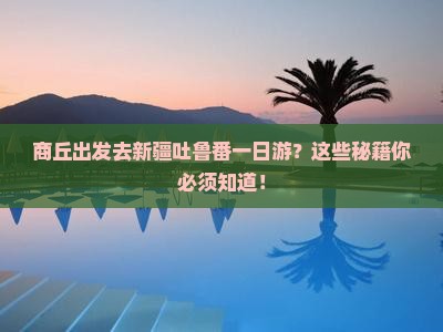 商丘去新疆吐鲁番一日