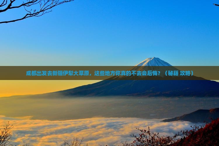 成都到新疆伊犁大草原必去地