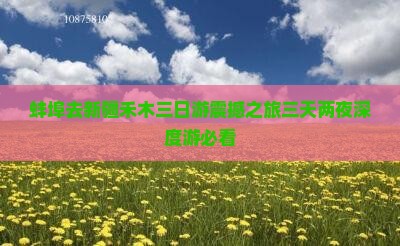蚌埠去新疆禾木三日游