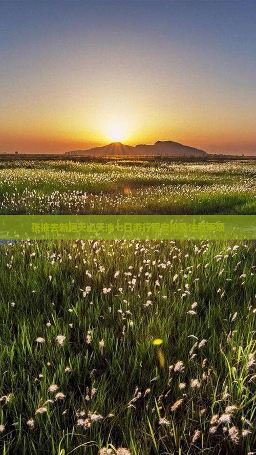 张掖去新疆天山天池七日游