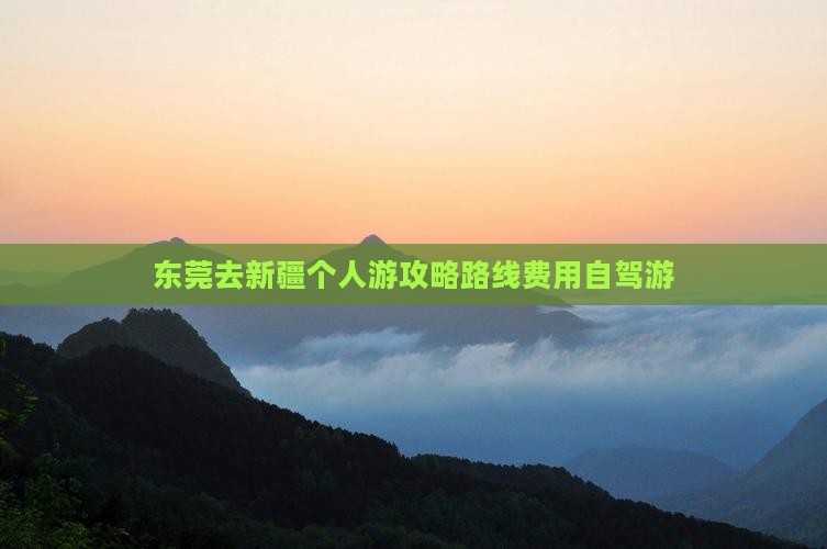 东莞去新疆个人游