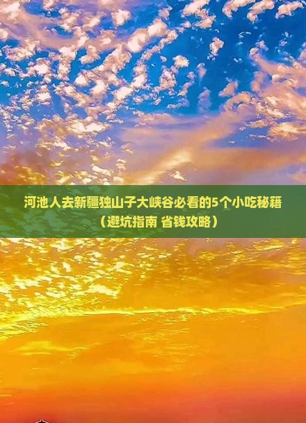 河池去新疆独山子大峡谷旅游小吃