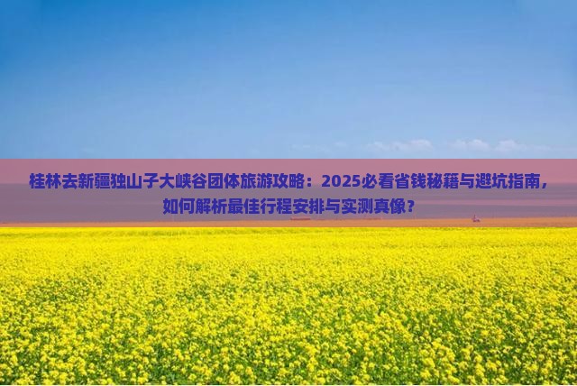 桂林去新疆独山子大峡谷团体旅游