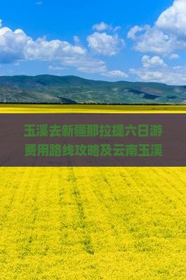 玉溪去新疆那拉提六日游