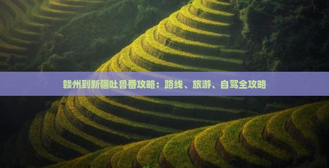 赣州到新疆吐鲁番攻略