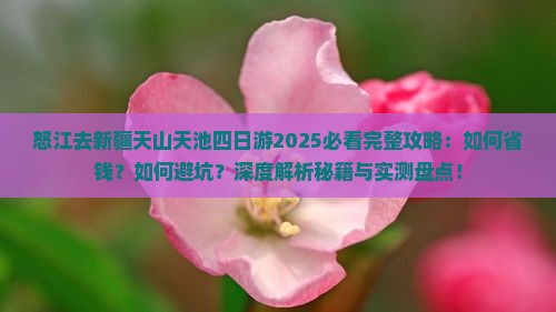 怒江去新疆天山天池四日游
