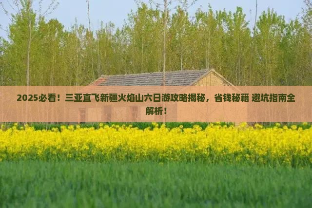 三亚去新疆火焰山六日游