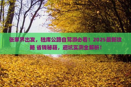 张家界去新疆独库公路哪里玩