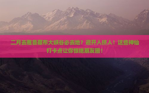 二月去西藏雅鲁藏布大峡谷必去地