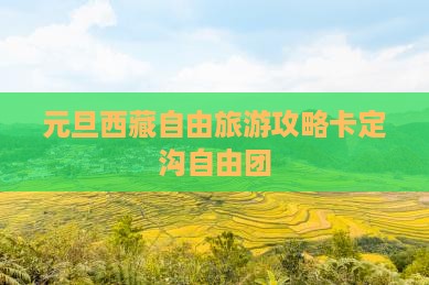 元旦到西藏卡定沟自由团
