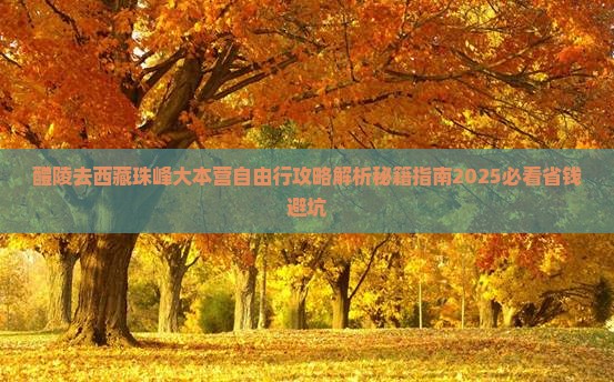 醴陵去西藏珠峰大本营自由行