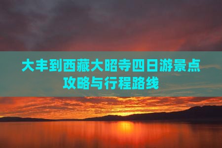 大丰到西藏大昭寺四日游