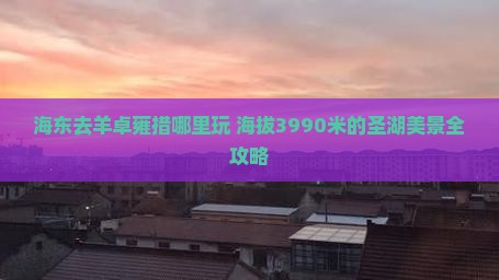 海东去西藏羊卓雍措哪里玩