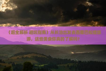 长治到西藏巴松措旅游小吃