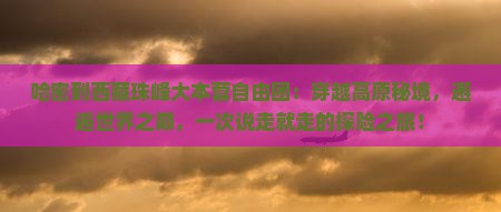 哈密到西藏珠峰大本营自由团