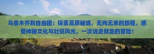 乌鲁木齐到西藏自由团