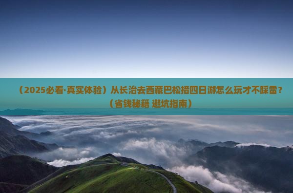 长治去西藏巴松措四日游