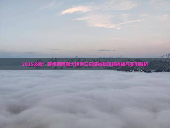 泰州到西藏大昭寺三日游
