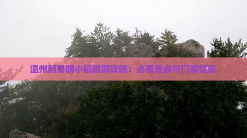 温州到西藏鲁朗小镇门票