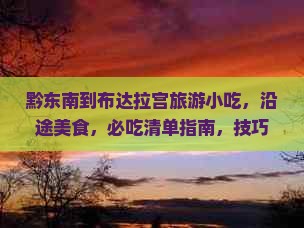 黔东南到西藏布达拉宫旅游小吃