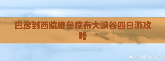 巴彦倬尔到西藏雅鲁藏布大峡谷四日游