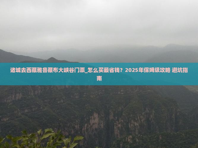 诸城去西藏雅鲁藏布大峡谷门票