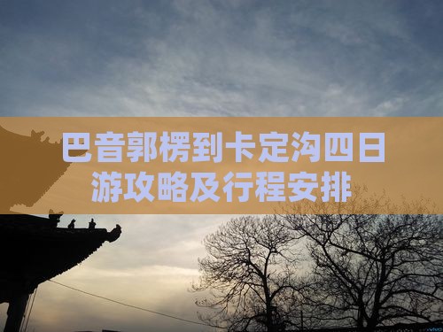 巴音郭楞到西藏卡定沟四日游