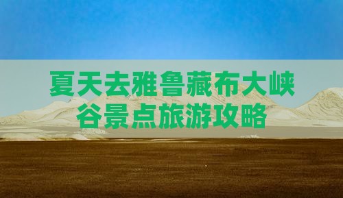 夏天去西藏雅鲁藏布大峡谷景点