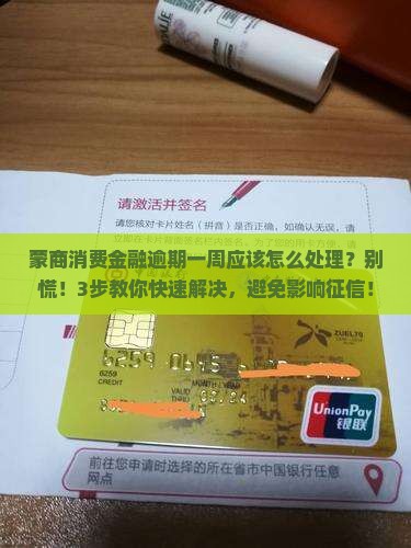 蒙商消费金融逾期一周应该怎么处理