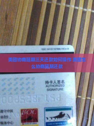 美团协商延期三天还款如何操作