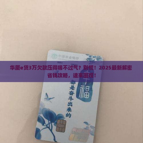 华厦e贷欠款3万无法偿还怎么办
