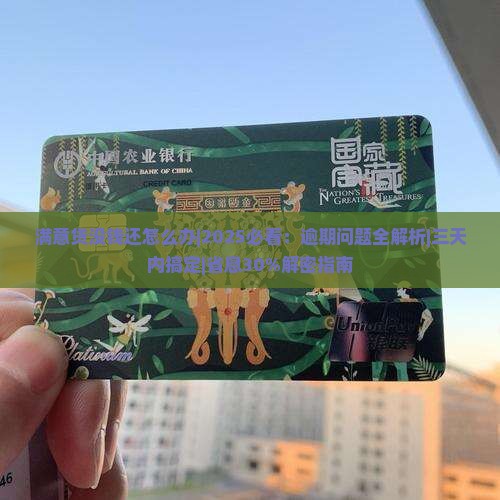 满意贷没钱还怎么办