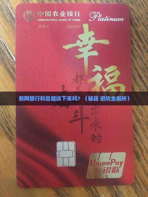 新网银行能否协商减免利息